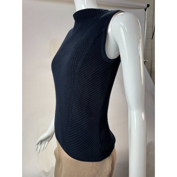 Tommy Hilfiger Navy Blue Sleeveless Ribbed Knit Cotton Top Size SP - Picture 16 of 16